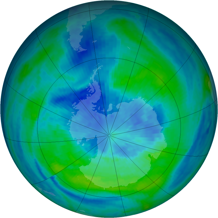 Antarctic ozone map for 23 March 2003